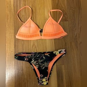 Neon orange Triangl bikini set. SO cute but doesn’t fit me sadly. Size L
